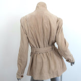 LAUREN Ralph Lauren Belted Suede Safari Jacket Beige Size Large