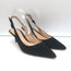 Gianvito Rossi Kitten Heel Slingback Pumps Black Suede Size 38.5