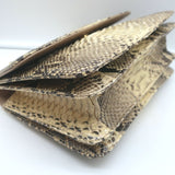 M2Malletier x Net a Porter La Fleur du Mal Shoulder Bag Ivory Snakeskin Clutch