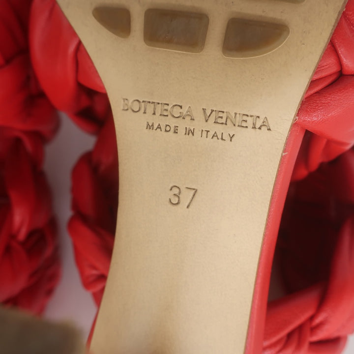 Bottega Veneta The Board Braided Crisscross Sandals Red Leather Size 37