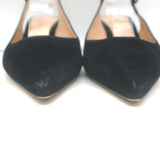 Gianvito Rossi Kitten Heel Slingback Pumps Black Suede Size 38.5