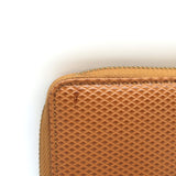 Comme des Garcons Luxury Group Zip Around Wallet Camel Textured Leather