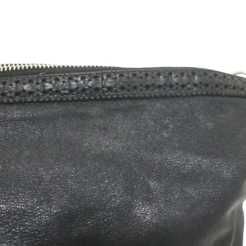 Balenciaga Giant Covered Brogues Day Hobo Black Leather Large Shoulder Bag