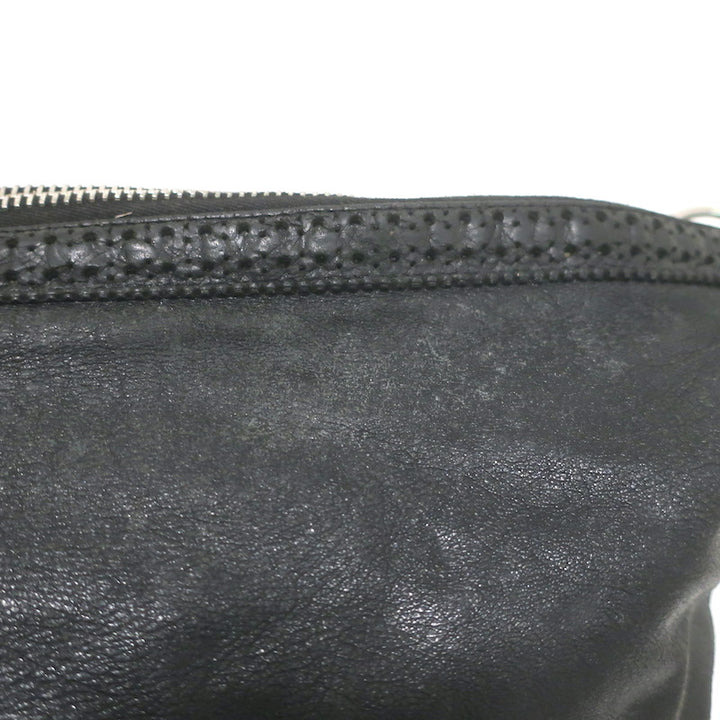Balenciaga Giant Covered Brogues Day Hobo Black Leather Large Shoulder Bag