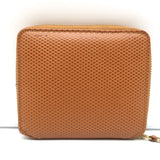 Comme des Garcons Luxury Group Zip Around Wallet Camel Textured Leather