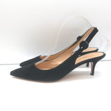 Gianvito Rossi Kitten Heel Slingback Pumps Black Suede Size 38.5