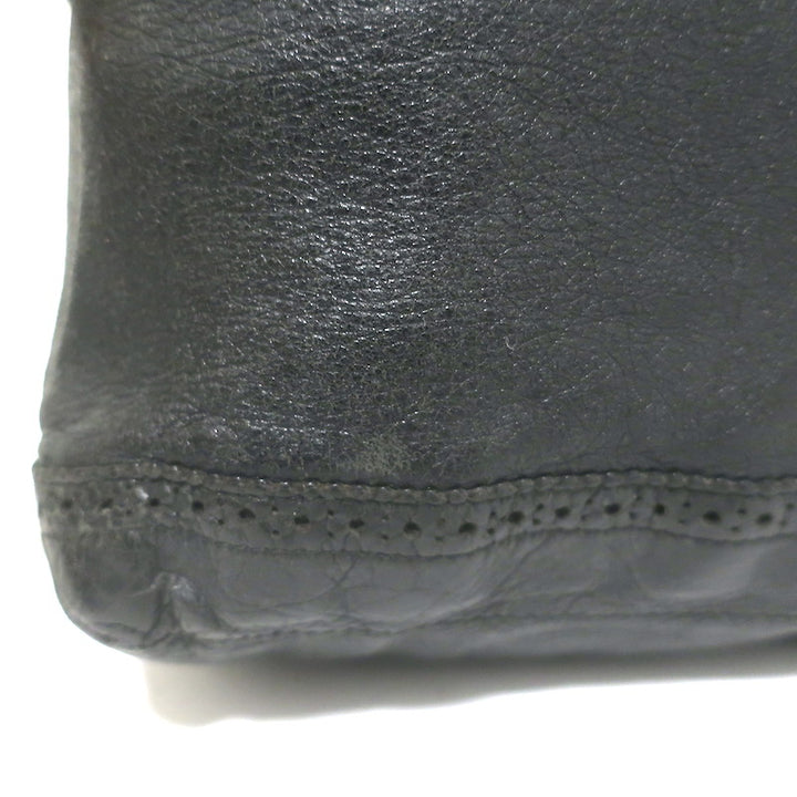Balenciaga Giant Covered Brogues Day Hobo Black Leather Large Shoulder Bag