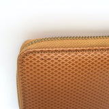 Comme des Garcons Luxury Group Zip Around Wallet Camel Textured Leather