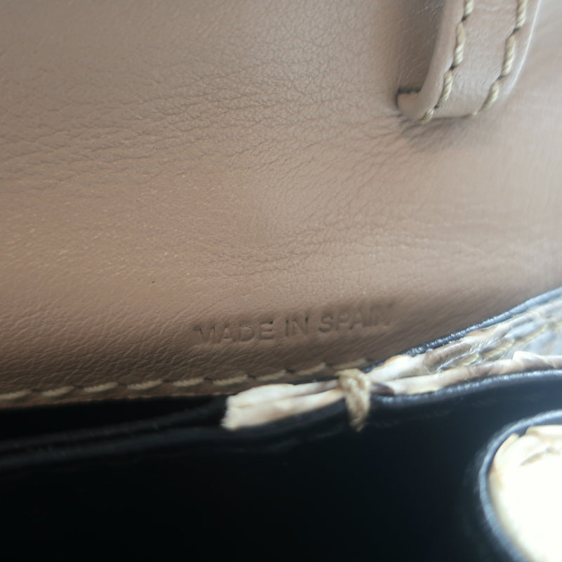 M2Malletier x Net a Porter La Fleur du Mal Shoulder Bag Ivory Snakeskin Clutch
