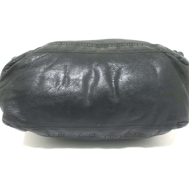 Balenciaga Giant Covered Brogues Day Hobo Black Leather Large Shoulder Bag