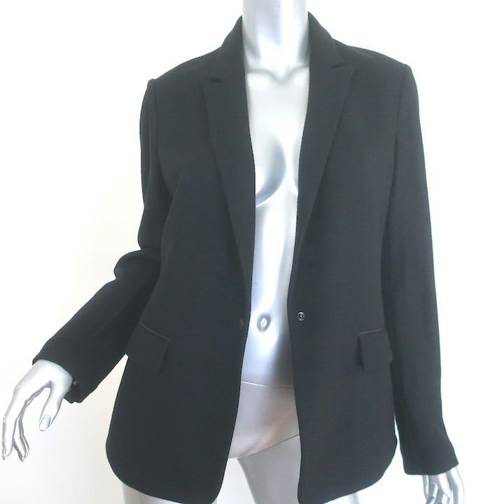 Rag &amp; Bone Lexington Blazer Black Grosgrain-Trimmed Wool Size 10