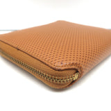 Comme des Garcons Luxury Group Zip Around Wallet Camel Textured Leather