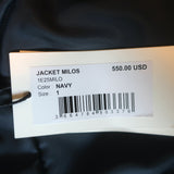 ba&sh Milos Leather Jacket Navy Size Small NEW