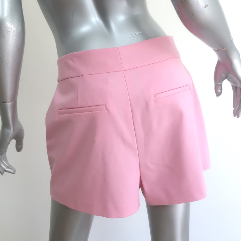 Alice + Olivia Dylan Pintucked Shorts Electric Pink Stretch Suiting Size 8 NEW
