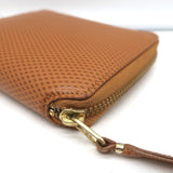 Comme des Garcons Luxury Group Zip Around Wallet Camel Textured Leather