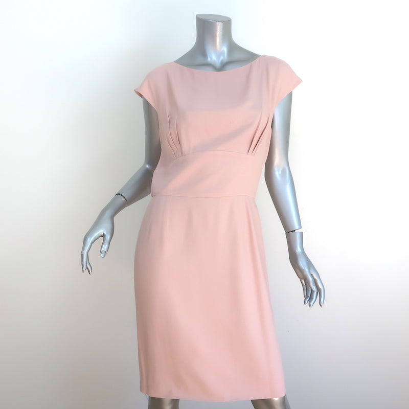 Christian Dior Cap Sleeve Sheath Dress Light Pink Crepe Size US 8 Celebrity Owned Christian Dior Cap Sleeve Sheath Dress Light Pink Crepe Size US 8 Celebrity Owned