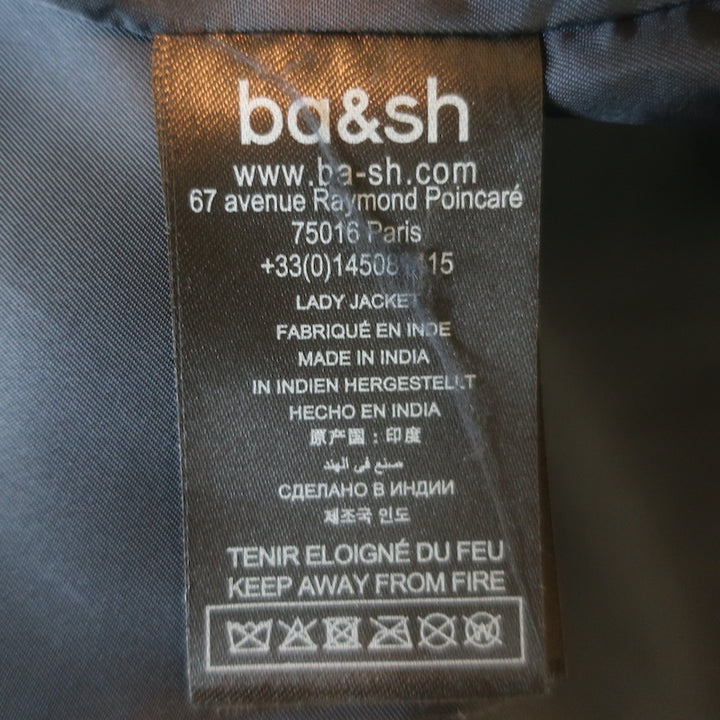 ba&amp;sh Milos Leather Jacket Navy Size Small NEW