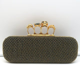 Alexander McQueen Knuckle Box Clutch Black Studded Suede Small Bag