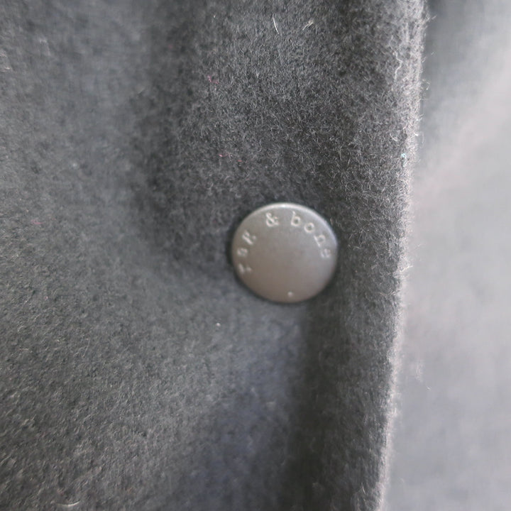 Rag &amp; Bone Lexington Blazer Black Grosgrain-Trimmed Wool Size 10