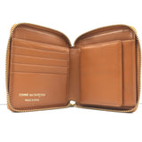 Comme des Garcons Luxury Group Zip Around Wallet Camel Textured Leather
