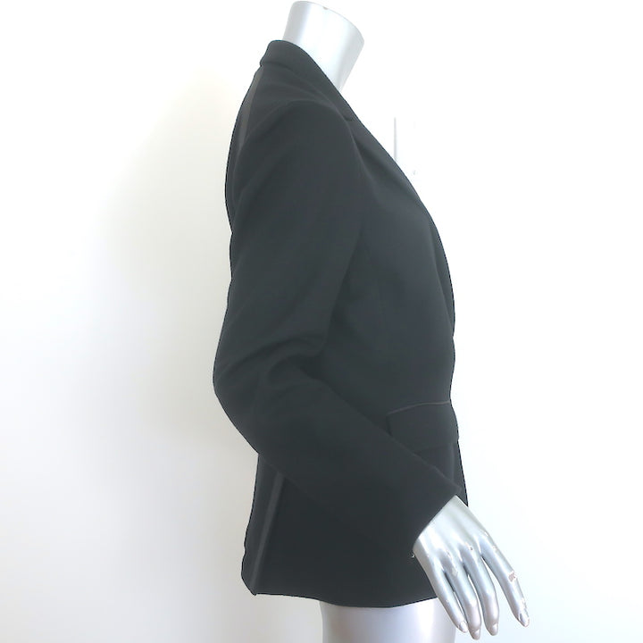 Rag &amp; Bone Lexington Blazer Black Grosgrain-Trimmed Wool Size 10