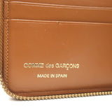 Comme des Garcons Luxury Group Zip Around Wallet Camel Textured Leather