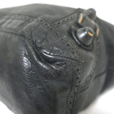 Balenciaga Giant Covered Brogues Day Hobo Black Leather Large Shoulder Bag