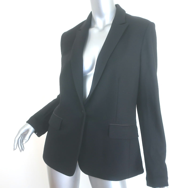 Rag &amp; Bone Lexington Blazer Black Grosgrain-Trimmed Wool Size 10