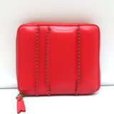 Comme des Garcons Raised Spike Zip Around Wallet Red Glossy Leather