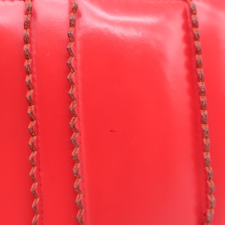 Comme des Garcons Raised Spike Zip Around Wallet Red Glossy Leather