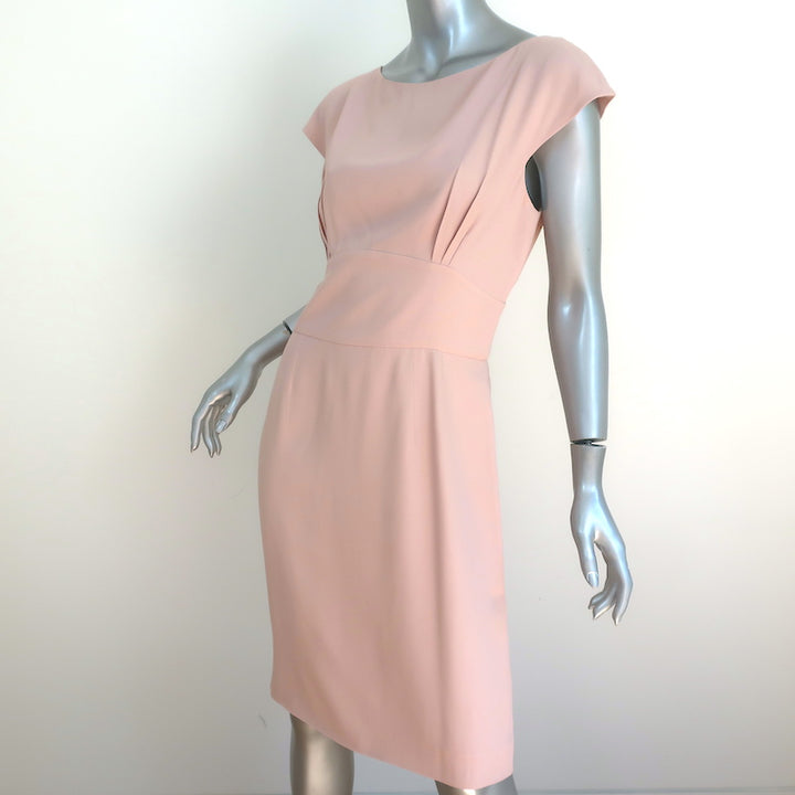 Christian Dior Cap Sleeve Sheath Dress Light Pink Crepe Size US 8