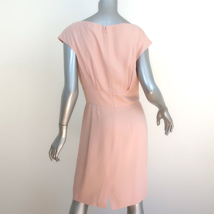 Christian Dior Cap Sleeve Sheath Dress Light Pink Crepe Size US 8
