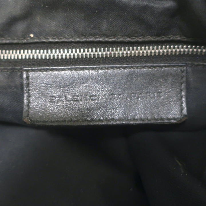 Balenciaga Giant Covered Brogues Day Hobo Black Leather Large Shoulder Bag