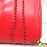 Comme des Garcons Raised Spike Zip Around Wallet Red Glossy Leather