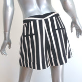 Alice + Olivia Conry Shorts Black & White Striped Crepe Size 8