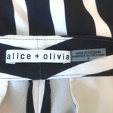 Alice + Olivia Conry Shorts Black & White Striped Crepe Size 8