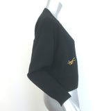 Celine Heritage Gourmette Cashmere Cropped Cardigan Black Size Small NEW