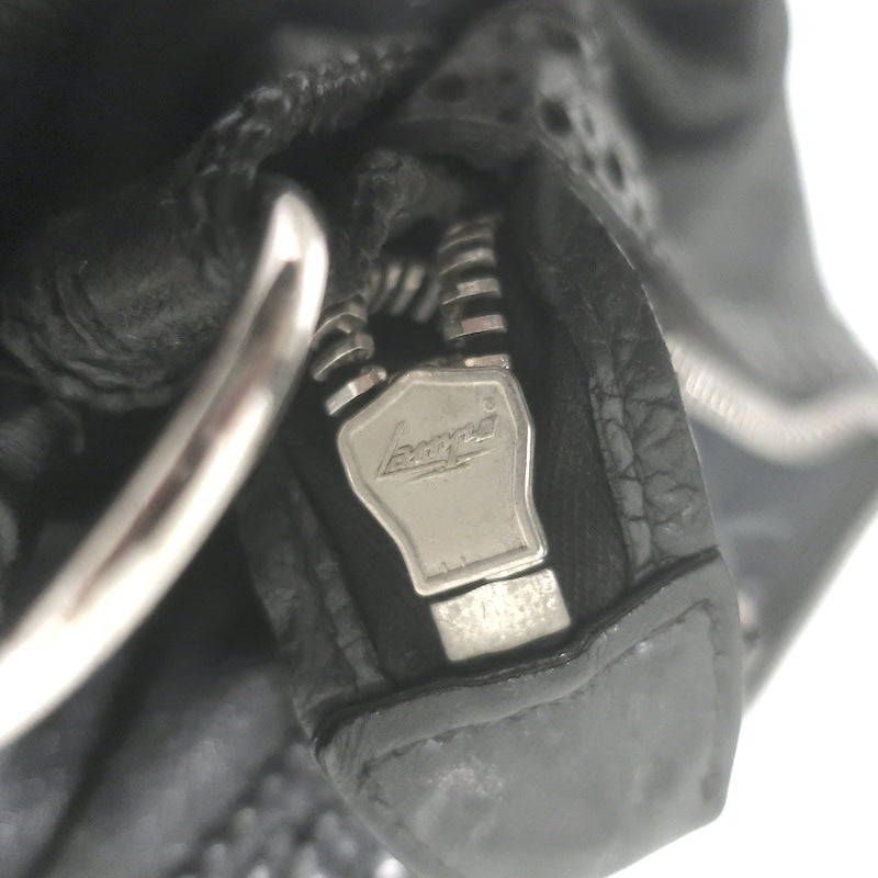 Balenciaga Giant Covered Brogues Day Hobo Black Leather Large Shoulder Bag