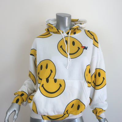 Aviator Nation Smiley Repeat Hoodie White Size Extra Small
