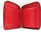 Comme des Garcons Raised Spike Zip Around Wallet Red Glossy Leather