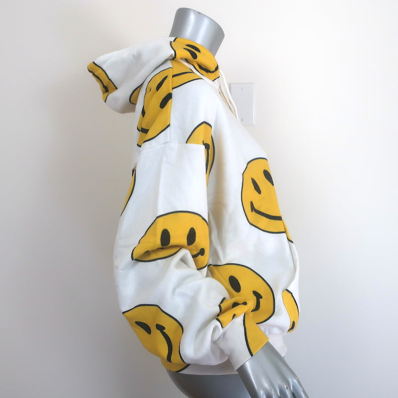 Aviator Nation Smiley Repeat Hoodie White Size Extra Small