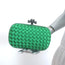 Bottega Veneta Knot Box Clutch Green Snakeskin-Trimmed Satin