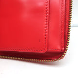 Comme des Garcons Raised Spike Zip Around Wallet Red Glossy Leather