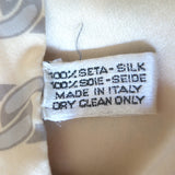 Chanel Logo Chain Link Print Scarf Champagne Silk