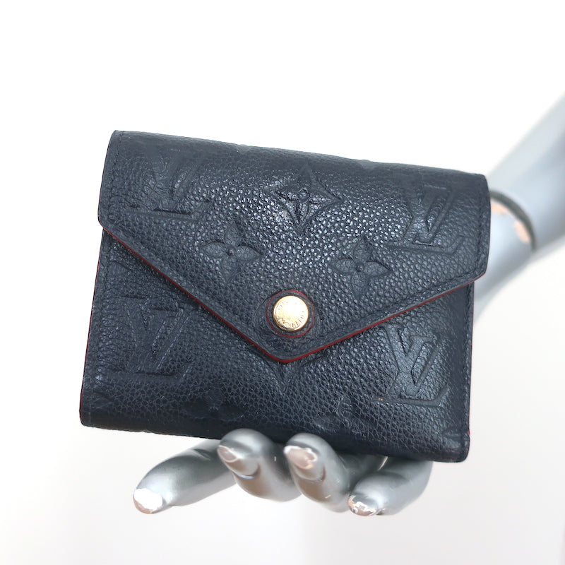 Louis Vuitton Victorine Wallet Navy Monogram Empreinte Leather