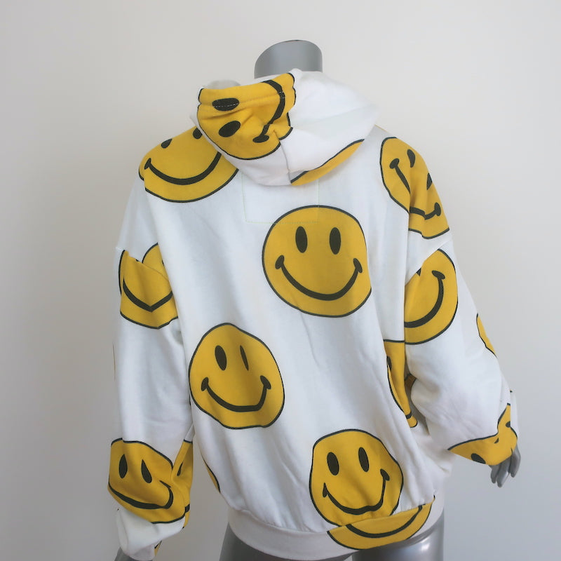 Aviator Nation Smiley Repeat Hoodie White Size Extra Small