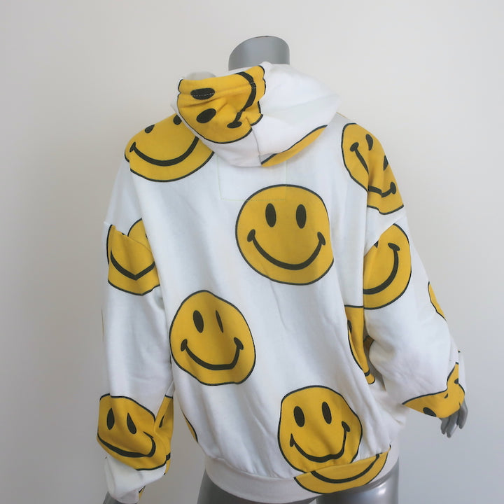 Aviator Nation Smiley Repeat Hoodie White Size Extra Small