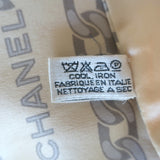 Chanel Logo Chain Link Print Scarf Champagne Silk
