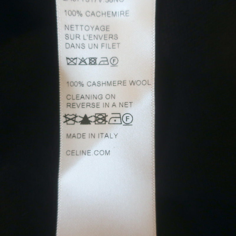 Celine Heritage Gourmette Cashmere Cropped Cardigan Black Size Small NEW