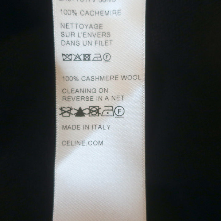 Celine Heritage Gourmette Cashmere Cropped Cardigan Black Size Small NEW